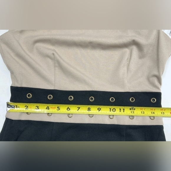 Calvin Klein Light Tan Beige and Black Dress Size 8 - Picture 5 of 11